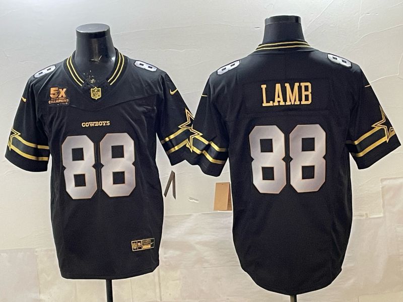 Men 2026 Dallas Cowboys #88 Lamb Black Gold 6th generations Nike Limited NFL Jersey style 04